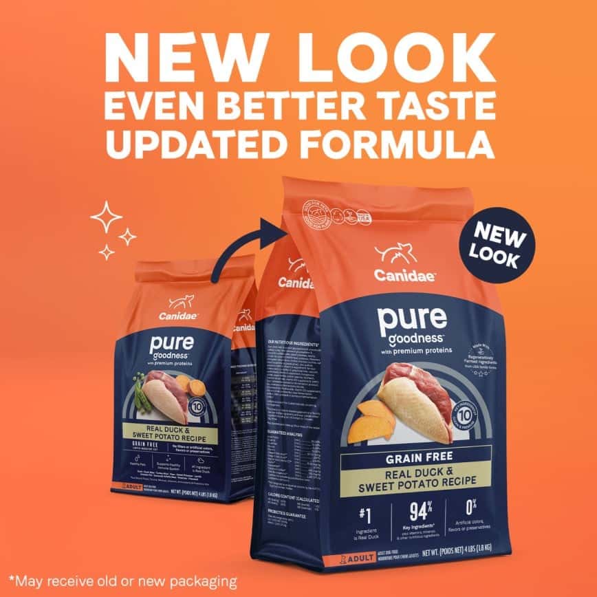 CANIDAE 咖比 狗糧 PURE 無穀物天際成犬配方(鴨肉&甜薯) 22lbs (新包裝) (1590A) (圖片2)