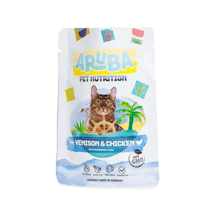 Aruba 貓濕糧 鹿肉+雞肉配蔓越莓.奇異子 主食鮮食包 70g (ACP004) (圖片2)