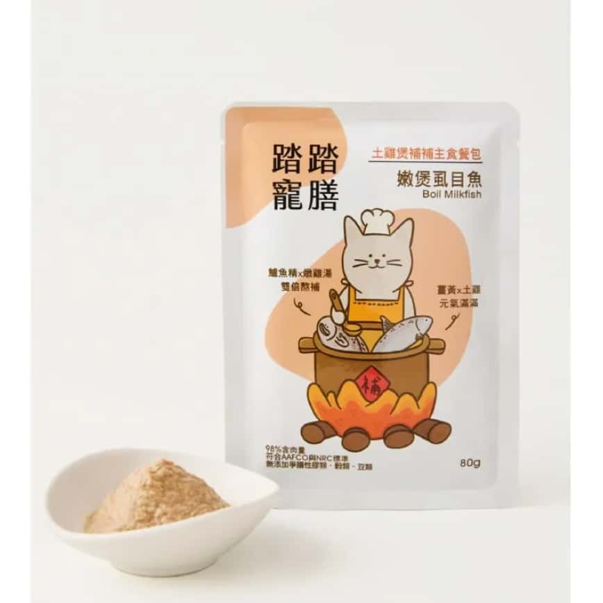 踏踏寵膳 貓主食餐包 土雞煲系列 嫩煲虱目魚 80g (TTC-8472) (圖片2)