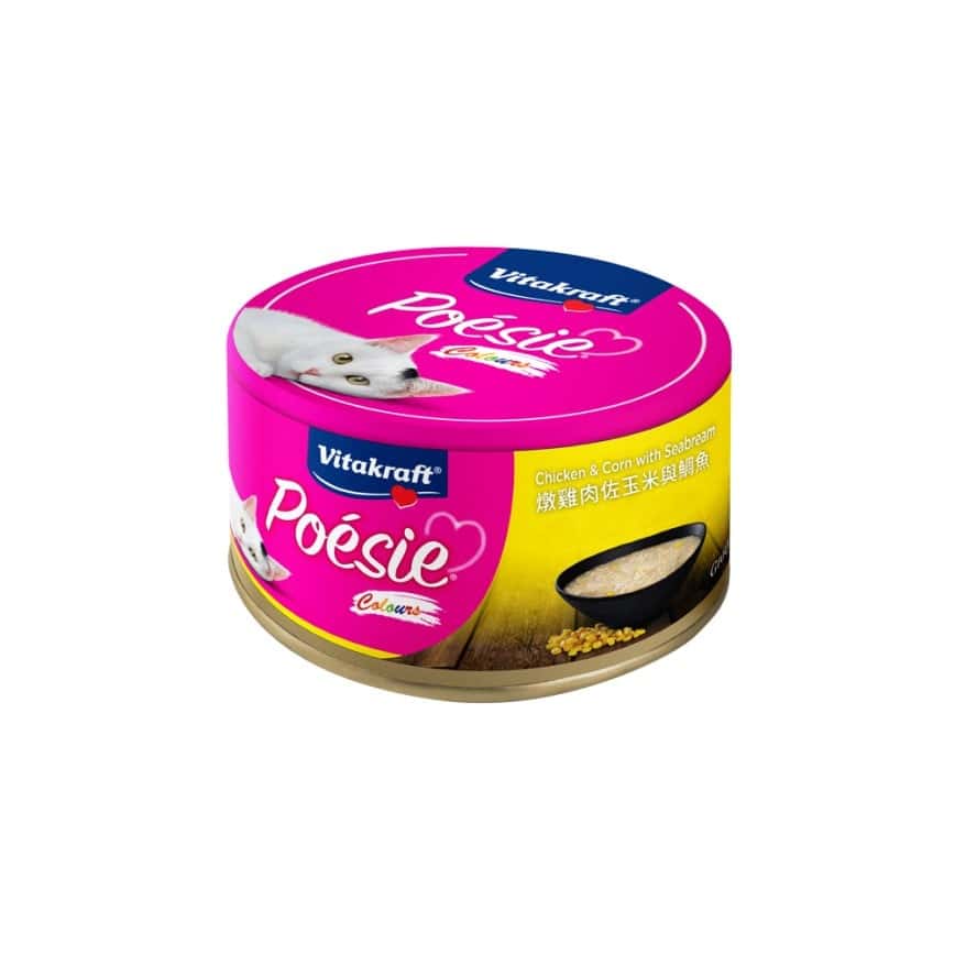 Vitakraft 貓罐頭 肉醬系列 嫩雞肉凍佐玉米+鯛魚 80g (VK51289) (圖片2)