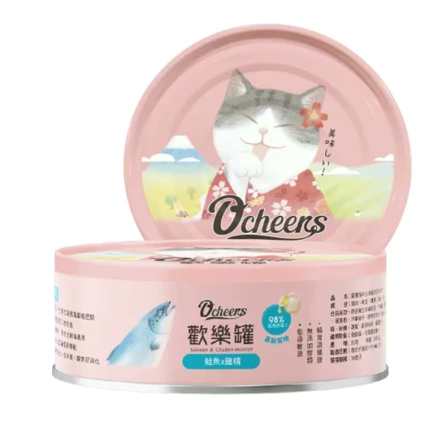 O'cheers 歡樂城市 營養滴精無膠主食貓罐頭 鮭魚 x 雞精 (慕斯) 80g (OCH0001) TBS (圖片2)