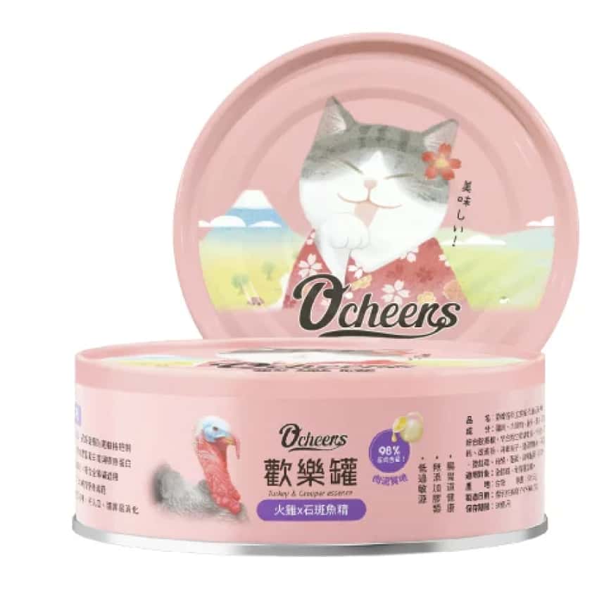 O'cheers 歡樂城市 營養滴精無膠主食貓罐頭 火雞 x 石斑魚精 (肉泥) 80g (OCH0006) TBS (圖片2)