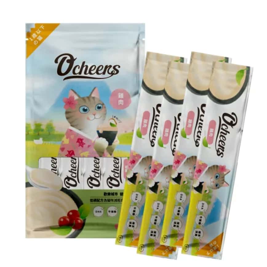 O'cheers 歡樂城市 貓零食 肉泥餐包 幼貓雞肉 15g 4本入 (OCH0007) TBS (圖片2)