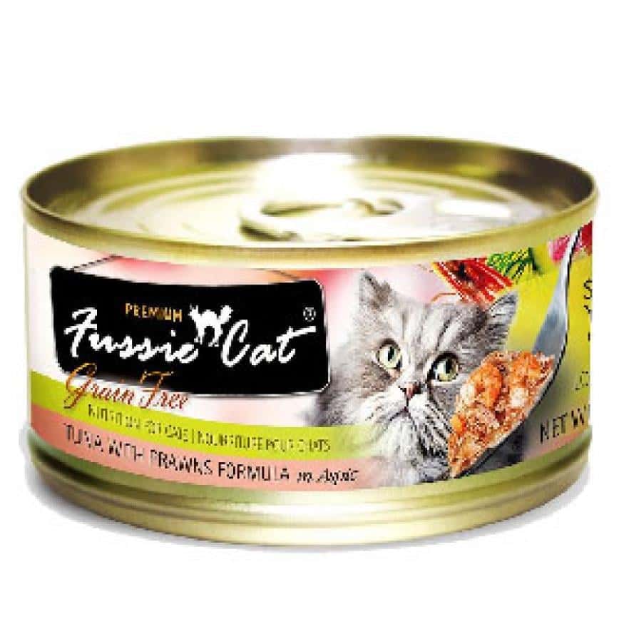 Fussie Cat 貓罐頭 黑鑽 吞拿魚+虎蝦 Tuna with Prawn Formula in Aspic 80g (淺粉橙) (FU-ORC) (圖片2)