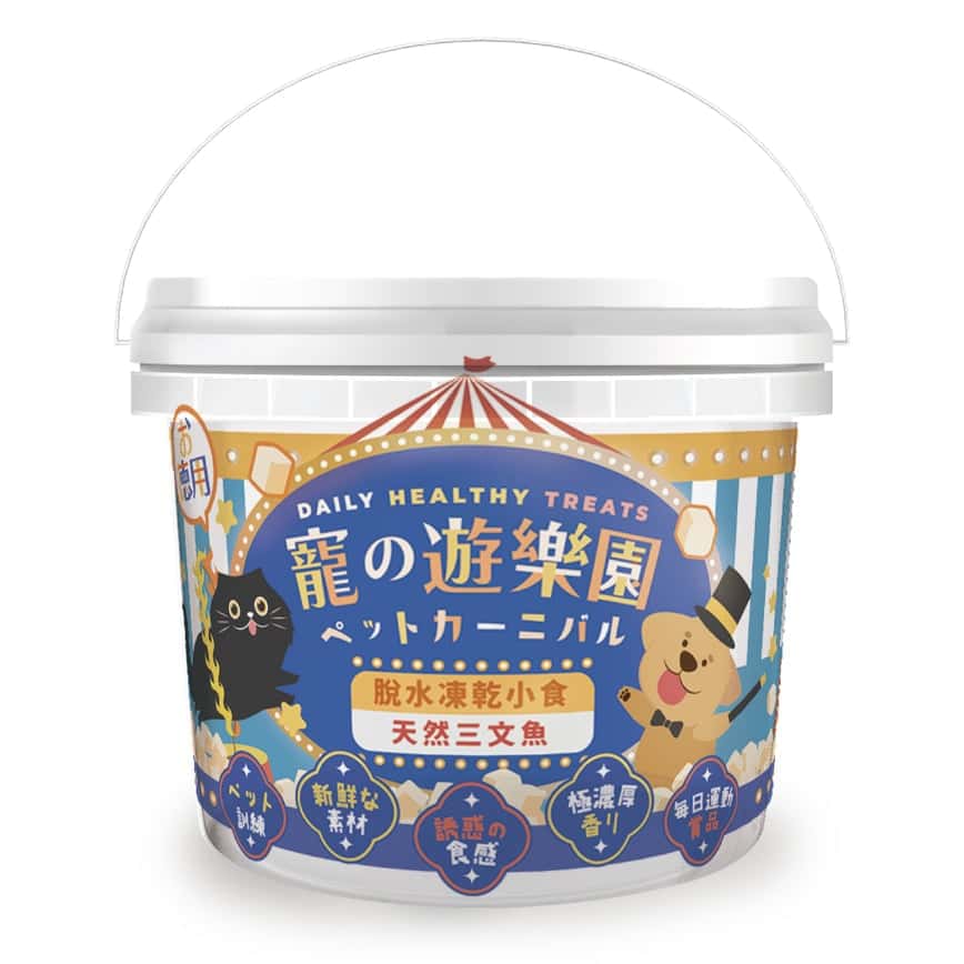 寵之遊樂園 高級凍乾滋味桶裝 三文魚粒 150g (貓犬用) (圖片2)