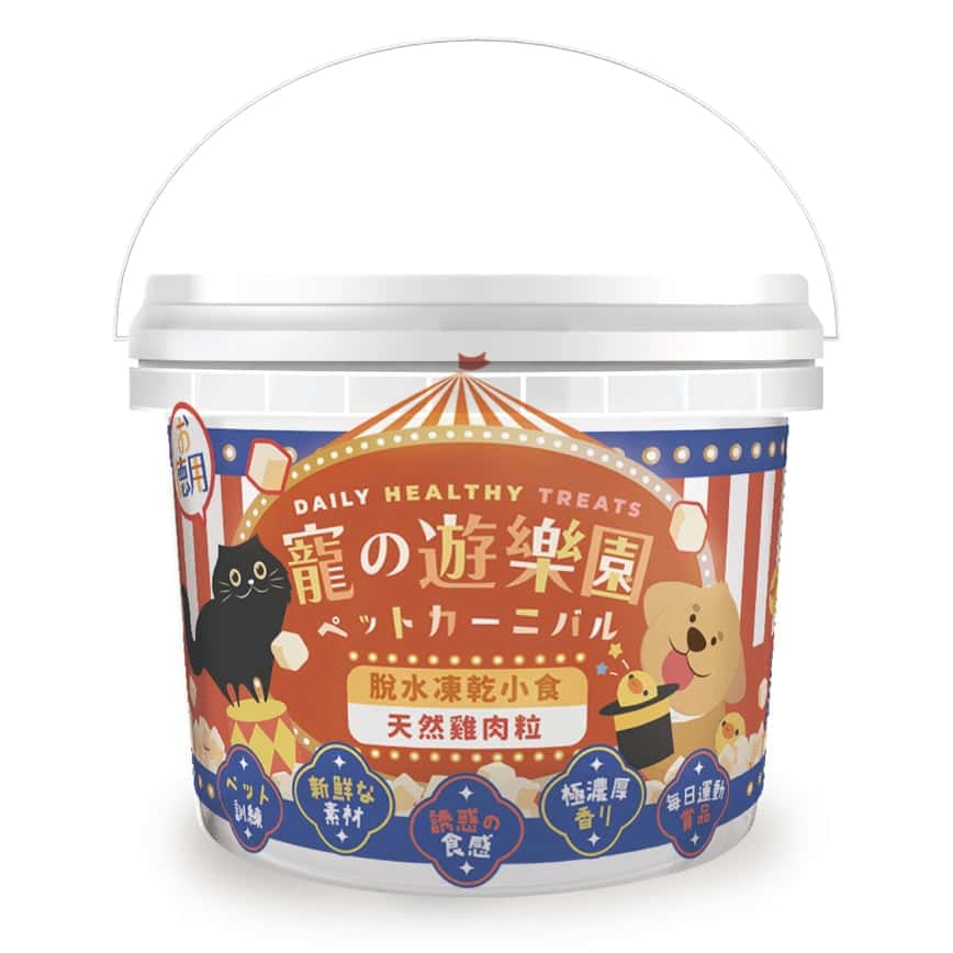 寵之遊樂園 高級凍乾滋味桶裝 雞肉粒 150g (貓犬用) (圖片2)