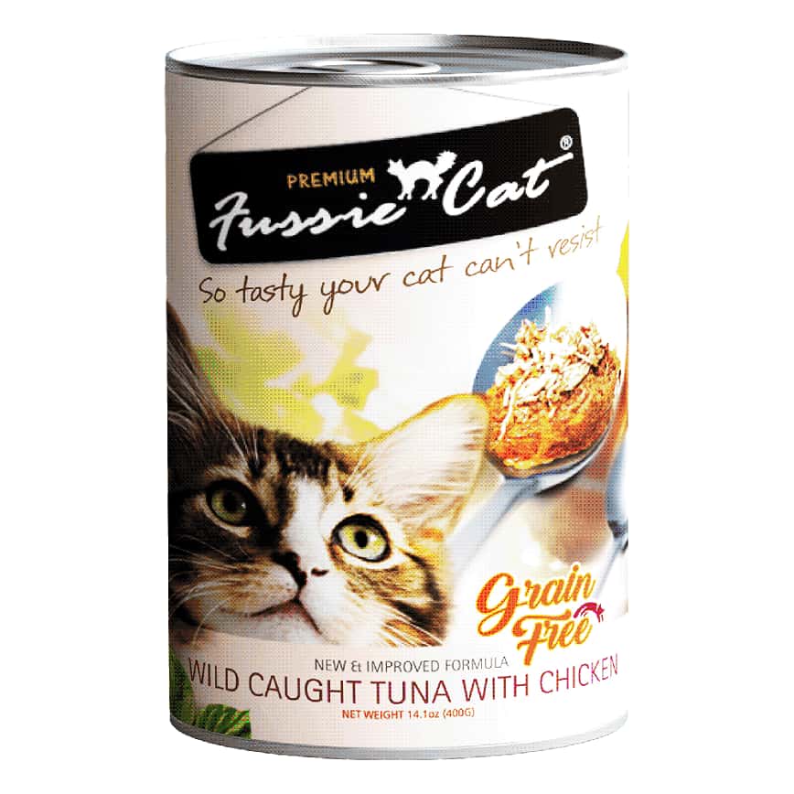 Fussie Cat 貓罐頭 無穀物吞拿魚+雞肉 400g (FU-4TCC) (圖片2)