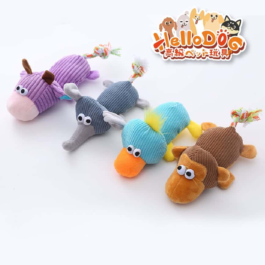 HelloDOG 玩具嚴選 狗狗嗶嗶拉扯趴趴公仔 1件 (隨機款) (TBS) (圖片2)