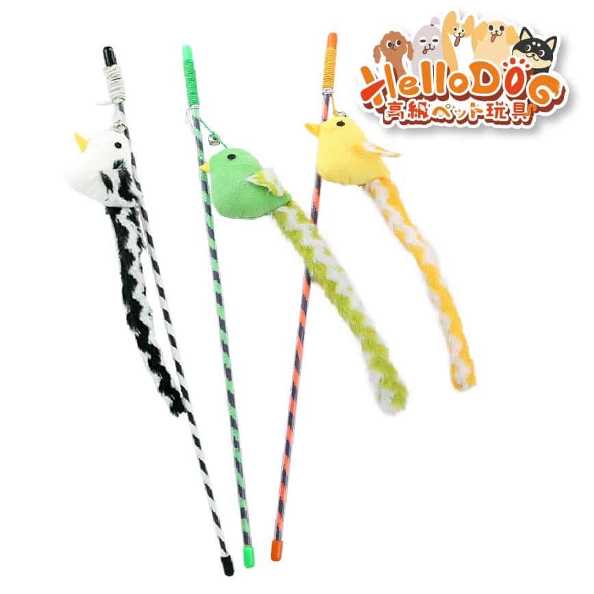HelloDOG 玩具嚴選 貓貓長尾巴逗貓棒 1件 (隨機款) (圖片2)