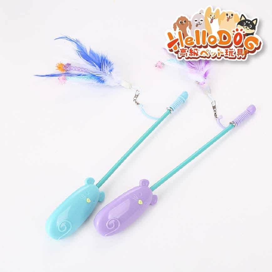 HelloDOG 玩具嚴選 貓貓雷射老鼠逗貓棒 1件 (隨機款) (圖片2)