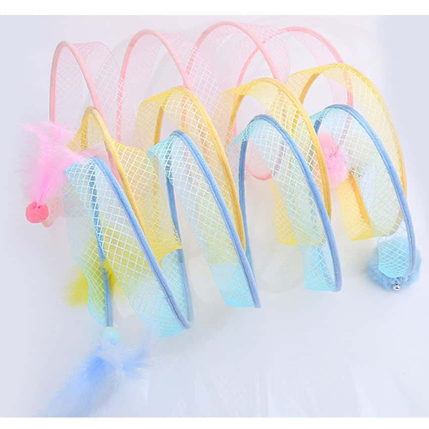 HelloDOG 玩具嚴選 貓玩具 可折疊S型貓隧道 1個 (顏色隨機) (圖片2)