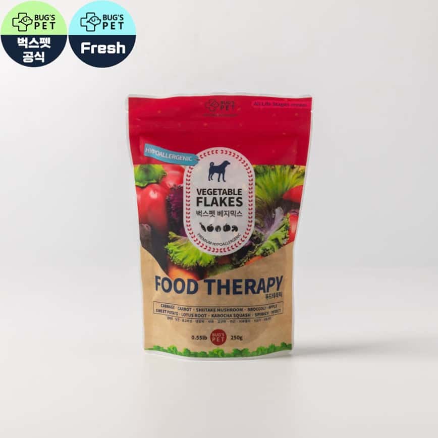 韓國Bug's Pet 超級低敏 有機蔬菜 高級蟲蛋白 拌食 全天然無添加 營養補充配方 肝臟及心臟健康 250g (紅) (圖片2)