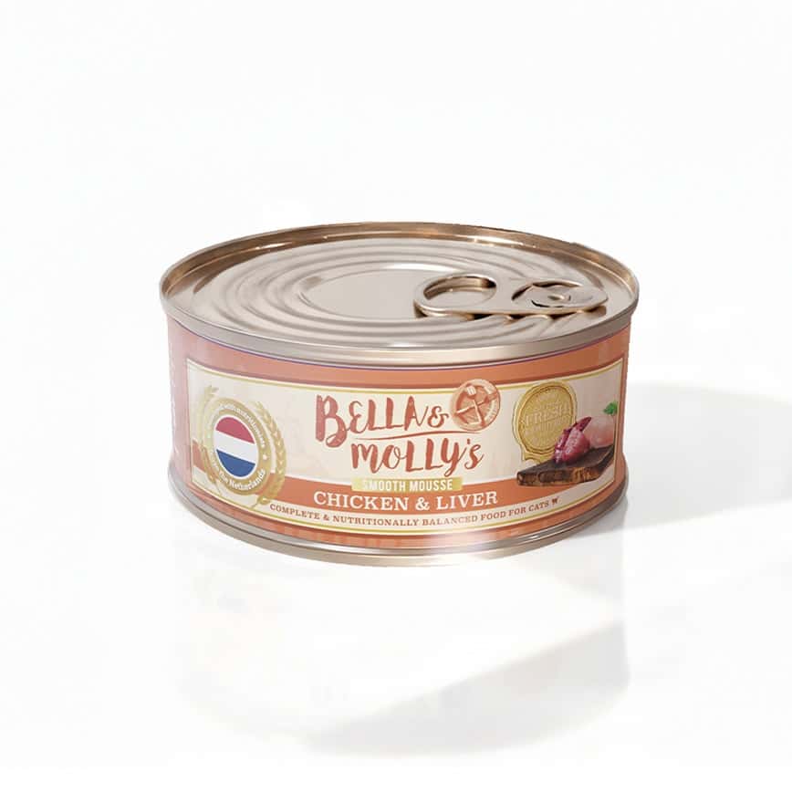 Bella & Molly's 荷蘭罐 貓罐頭 AAFCO 主食罐 護眼配方 雞肉及雞肝慕絲 80g (圖片2)