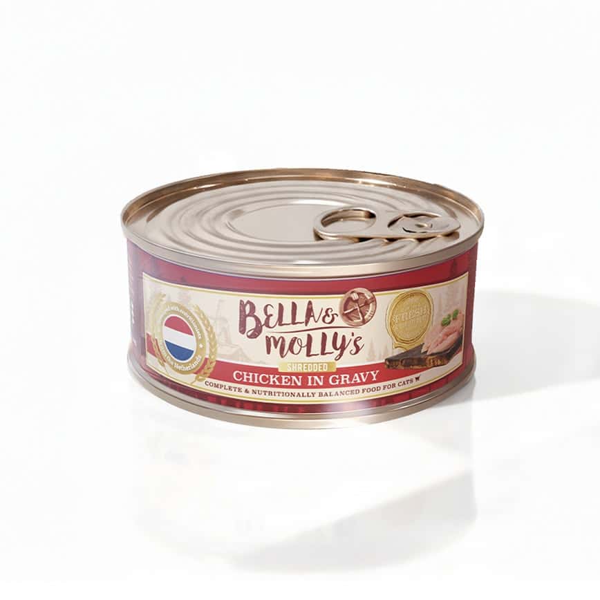 Bella & Molly's 荷蘭罐 貓罐頭 AAFCO 主食罐 低脂配方 雞絲肉汁 80g (圖片2)