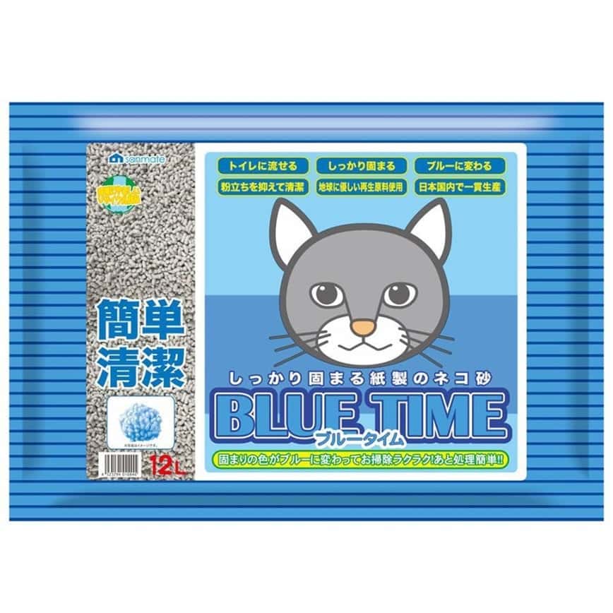 日本SANMATE Blue Time 抗菌易溶 紙貓砂 12L (圖片2)