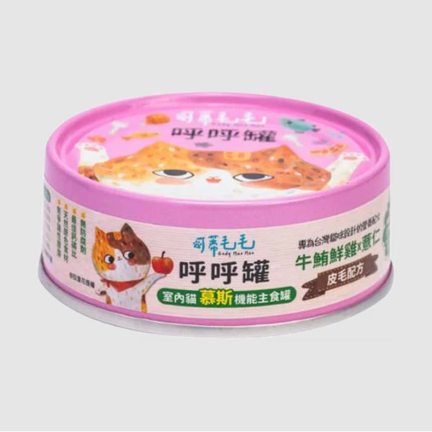 可蒂毛毛 貓罐頭 機能主食呼呼罐 牛鮪鮮雞+薏仁 皮毛配方 80g (CM-0055) (圖片2)