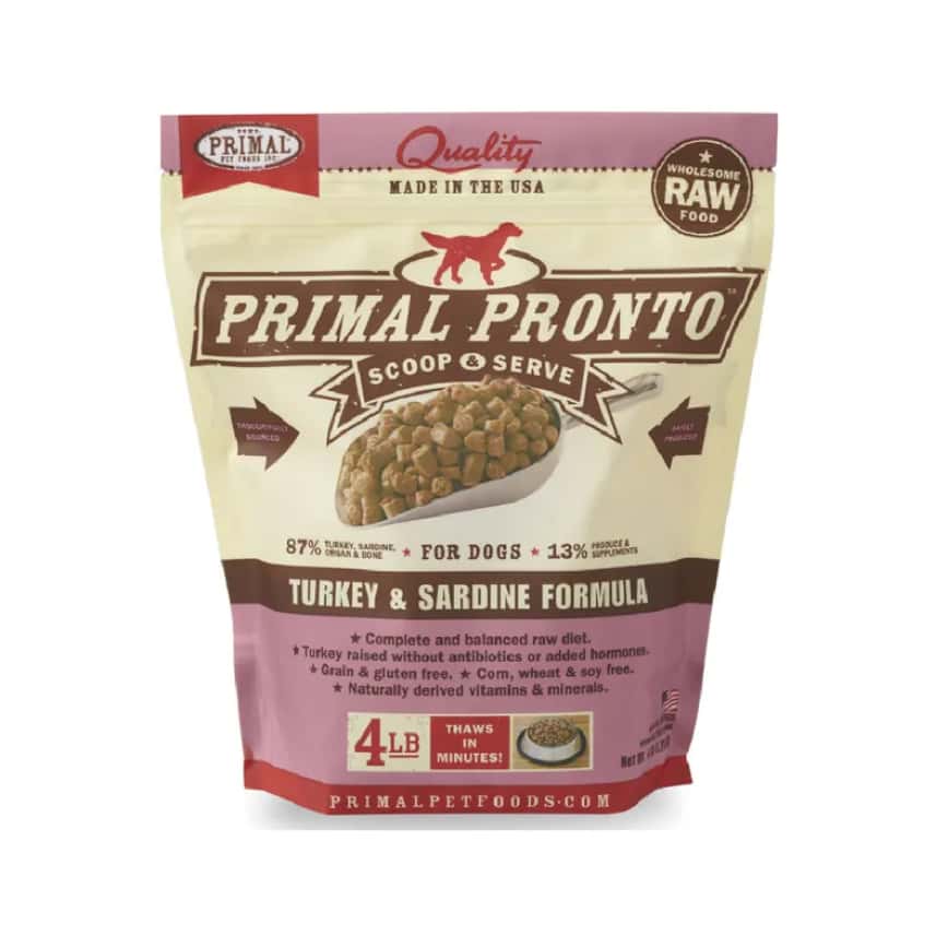 Primal 狗糧 急凍鮮肉粒系列 火雞及沙甸魚配方 4lb (PRCTF4) (需冷藏) (圖片2)