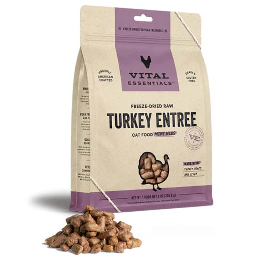 VITAL ESSENTIALS 貓糧 凍乾脫水生肉糧 迷你肉粒 火雞肉 8oz (690121) (圖片2)