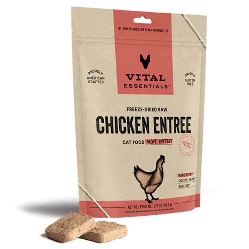 VITAL ESSENTIALS 貓糧 凍乾脫水生肉糧 迷你肉餅 雞肉 3.75oz (691029) (圖片2)