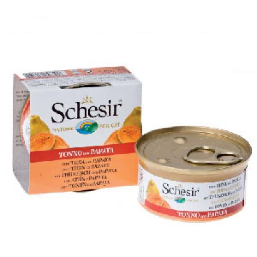 Schesir 水果水煮貓罐頭 吞拿魚及木瓜飯 85g (圖片2)