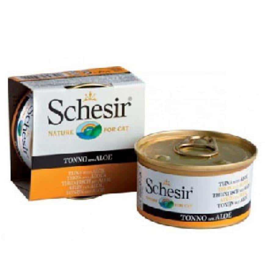 Schesir 啫喱貓罐頭 吞拿魚及蘆薈飯 85g (黃) (圖片2)