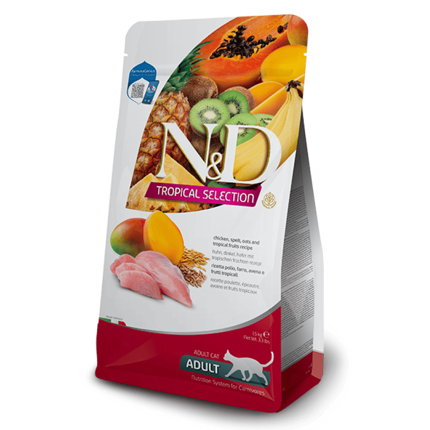 Farmina N&D 貓糧 Tropical 天然熱帶水果系列 成貓配方 芒果+雞 5kg (NTCC050) (圖片2)