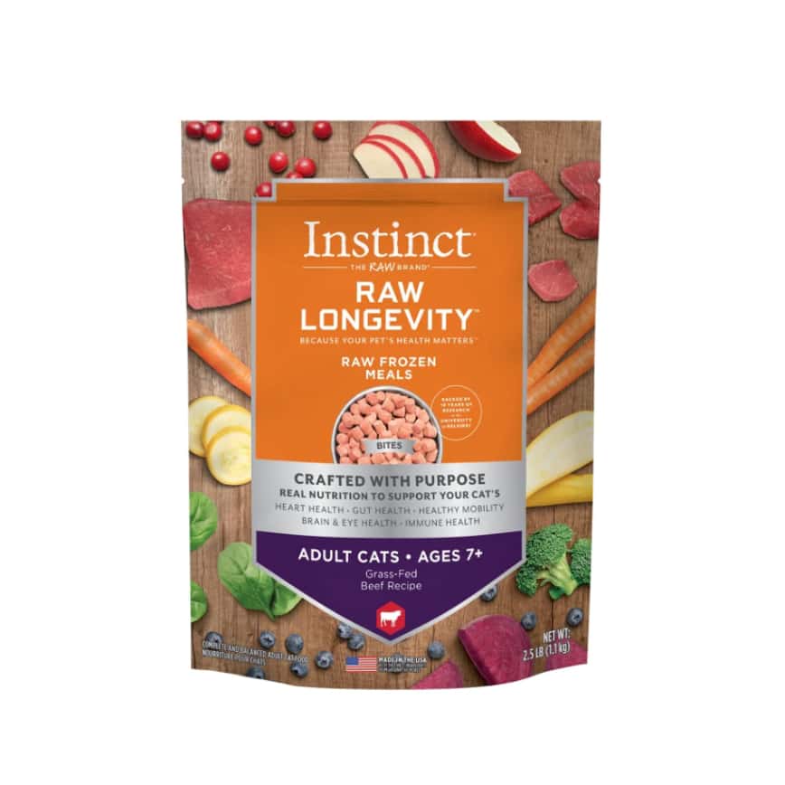 Instinct 貓糧 本能 貓糧 無穀物凍乾主食糧 長壽老年貓7+ 牛肉 9.5oz (621546) (圖片2)