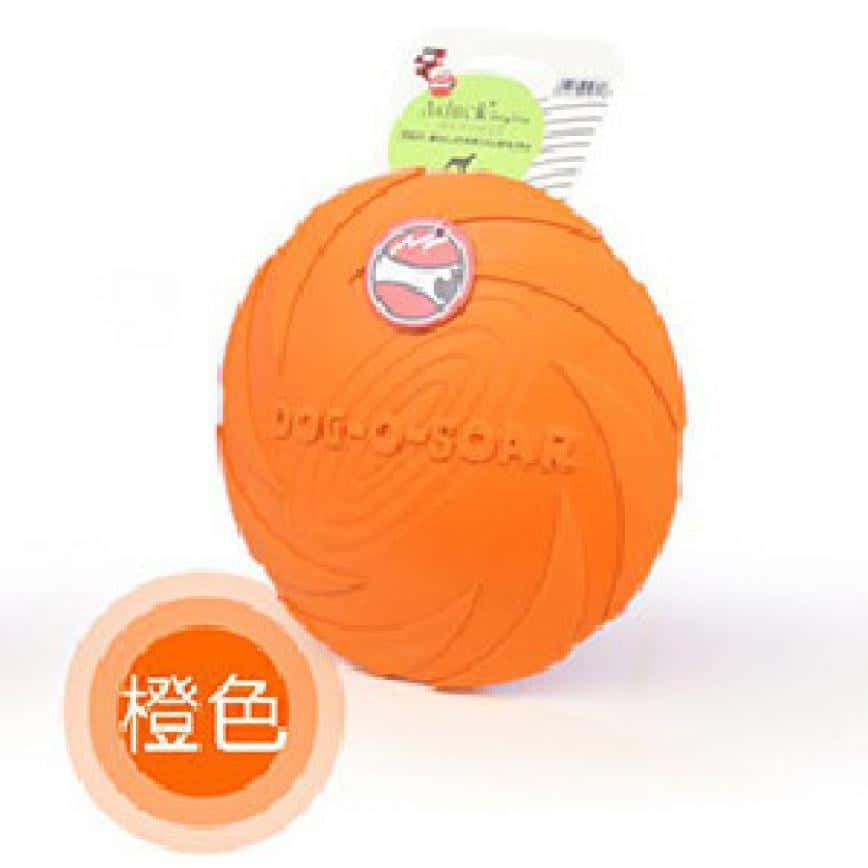 Aduck 玩具嚴選 狗狗訓練玩具 手拋型橡膠飛盤 (橙) (圖片2)