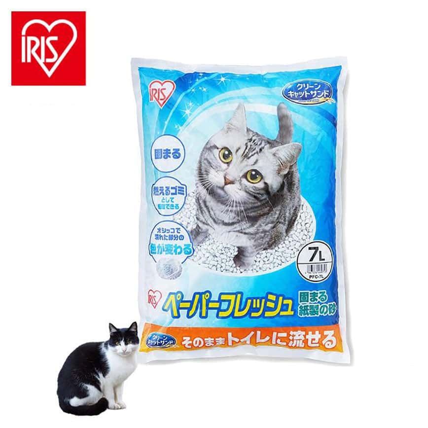 日本IRIS Ohyama變色防飛散 紙貓砂 7L (圖片2)