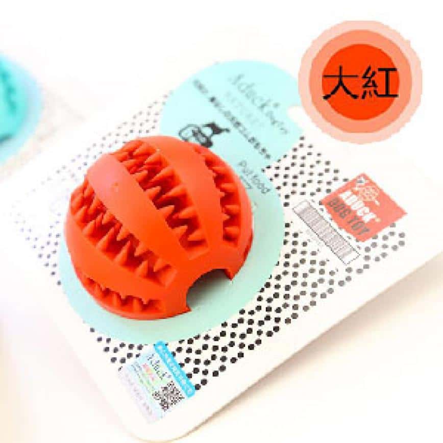 Aduck 橡膠食物誘導彈力球狗狗訓練玩具 (紅) (圖片2)