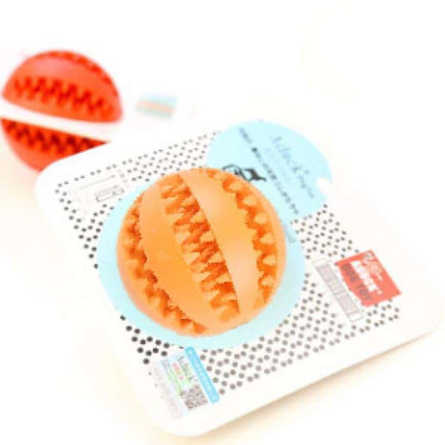 Aduck 橡膠食物誘導彈力球狗狗訓練玩具 (橙) (圖片2)