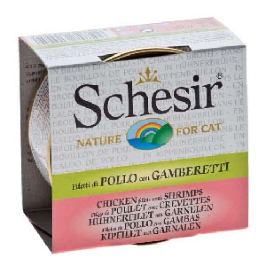 Schesir 湯煮貓罐頭 雞肉及蝦肉 70g (圖片2)