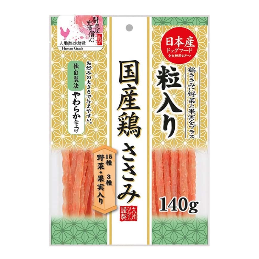日本Q-Pet 狗小食 雞肉切絲+15種野菜+3種果實 140g (KQ005) (圖片2)