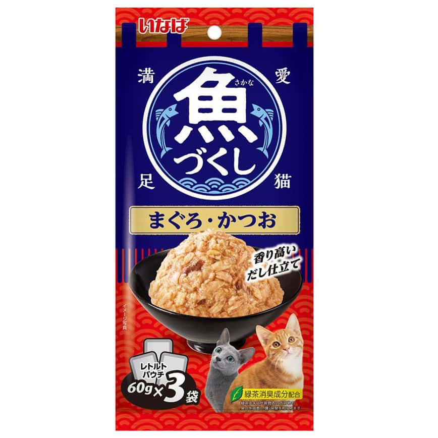 CIAO 袋裝貓濕糧 日本 INABA 魚盛 吞拿魚+鰹魚 60g×3袋 (TCR-171) (圖片2)