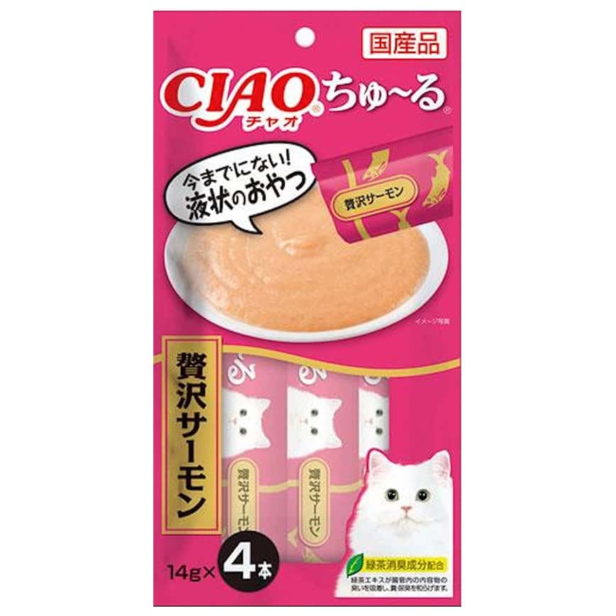 CIAO 貓零食 超奴主糧 奢華三文魚 14g×4 (SC-344) (圖片2)