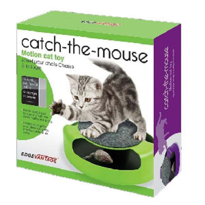 catch-the-mouse/FinePet 益智貓咪遊樂盤 無影鼠毛絨貓轉盤 (綠) (圖片2)