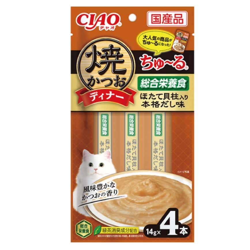 CIAO 貓零食 燒鰹魚晚餐超奴 帶子 日式高湯味 14g×4 (SC-514) (圖片2)