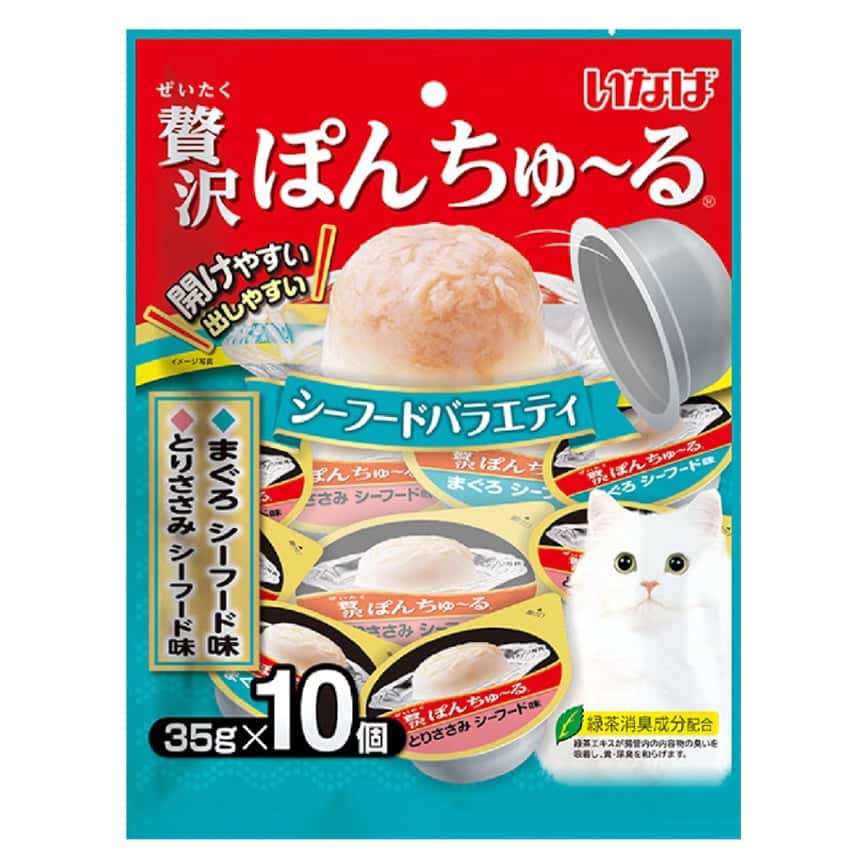 CIAO 貓零食 日本INABA超奴杯 海鮮Party 35g×10 (TSC-119) (圖片2)
