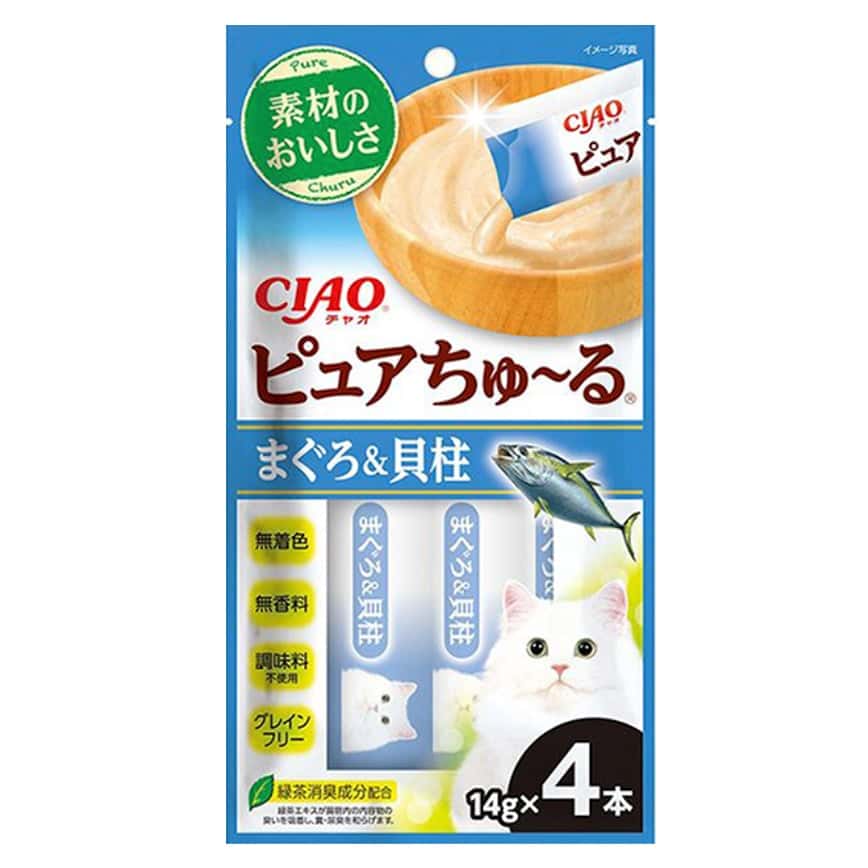 CIAO 貓零食 Pure超奴醬 吞拿魚+扇貝 14g×4 (TSC-212) (圖片2)