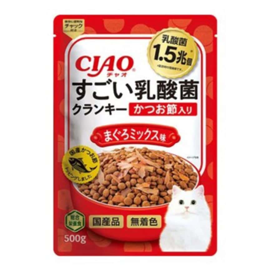 CIAO 貓糧 1.5兆億個 乳酸菌夾心乾糧 鰹魚節 吞拿魚味 500g (P-255) (圖片2)