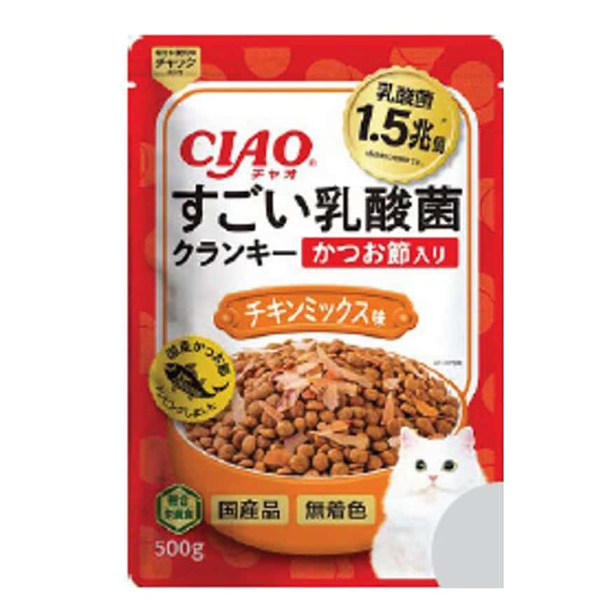 CIAO 貓糧 1.5兆億個 乳酸菌夾心乾糧 雞肉+鰹魚片味 500g (P-257) (圖片2)