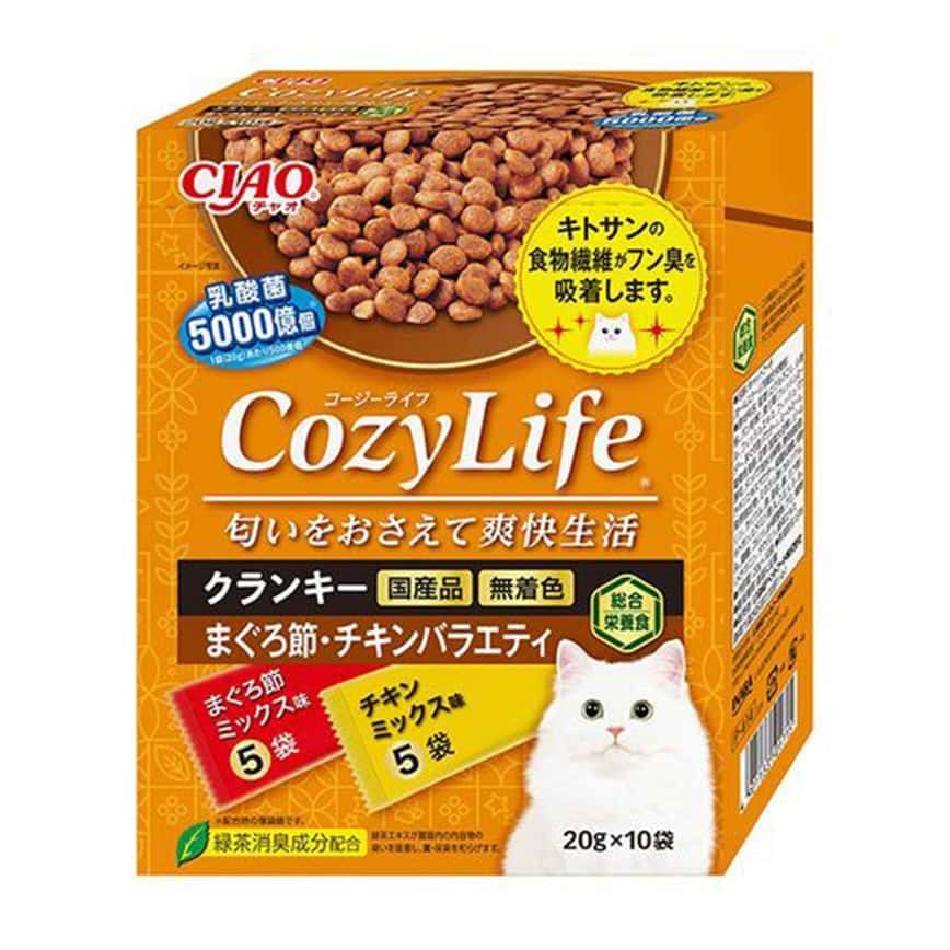 CIAO 貓糧 爽快生活甲殼素乾糧 吞拿魚+雞肉MIX 20g×10 (P-414) (圖片2)