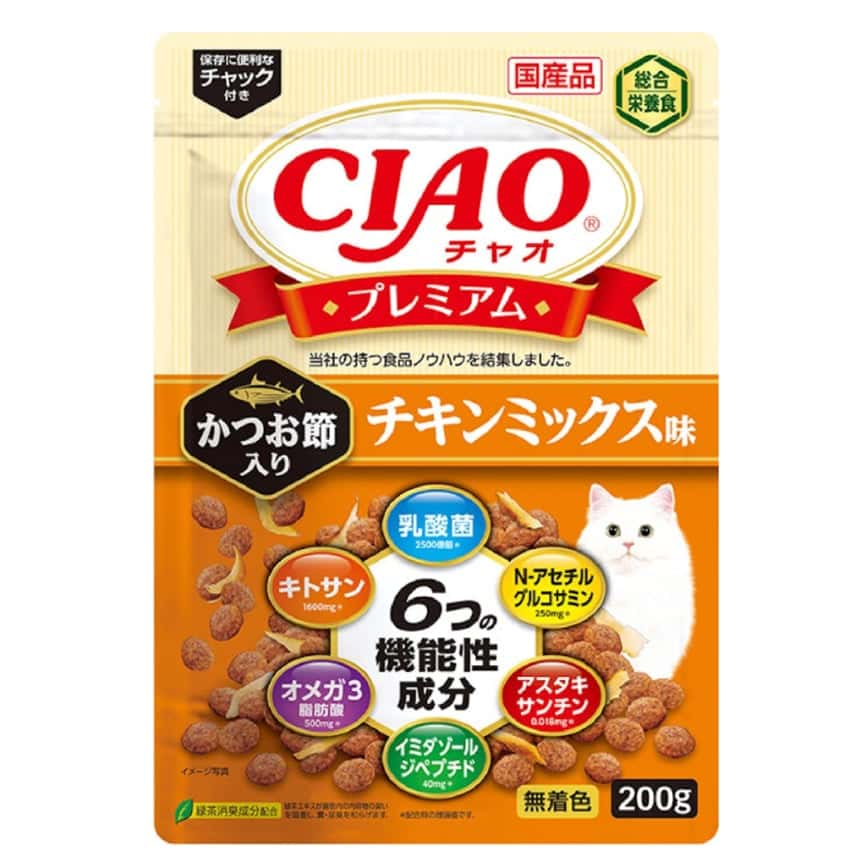 CIAO 貓糧 頂級乾糧 木魚+雞肉味 200g (P-433) (圖片2)