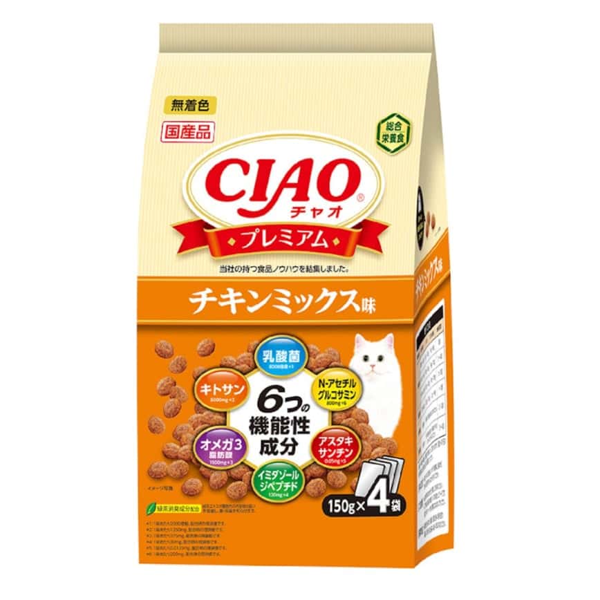 CIAO 貓糧 機能成分乾糧 雞肉味 150g×4 (P-435) (圖片2)