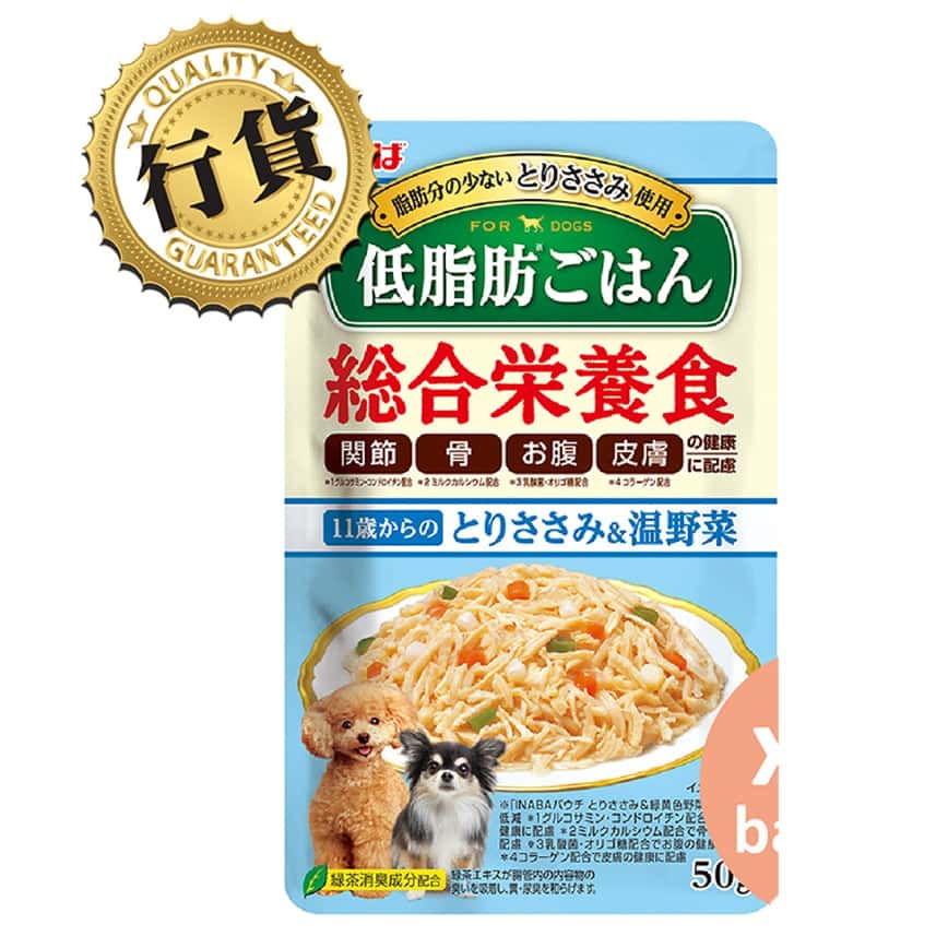 CIAO 狗濕糧 日本INABA綜合營養軟包 11嵗+犬用 雞肉+溫野菜 50g (QDR-135) (圖片2)