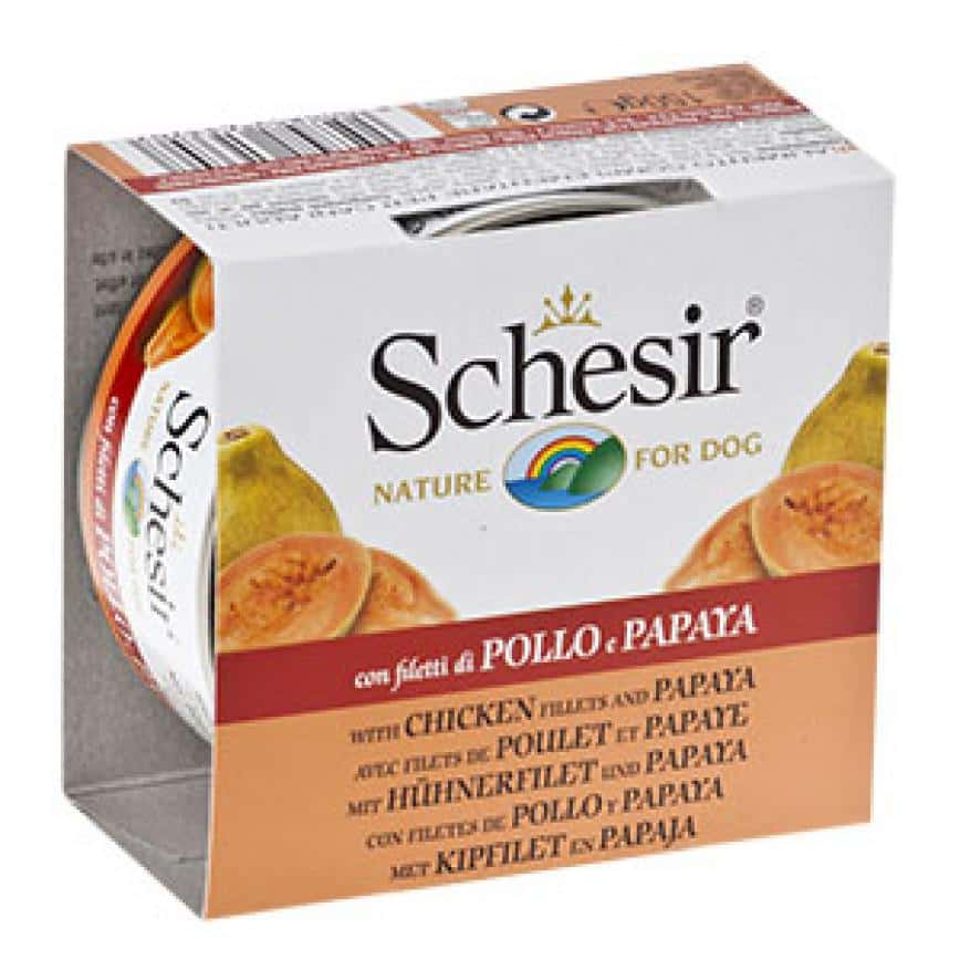 Schesir 水果狗罐頭 雞肉絲及木瓜飯 150g (圖片2)