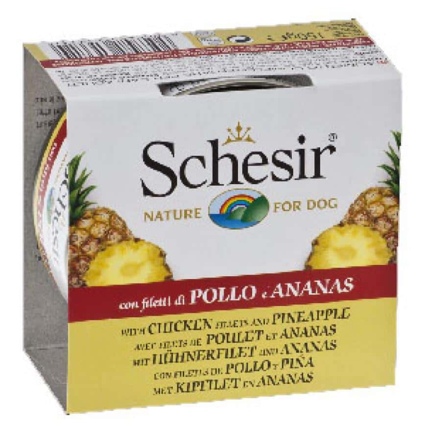 Schesir 水果狗罐頭 雞肉絲及菠蘿飯 150g (圖片2)