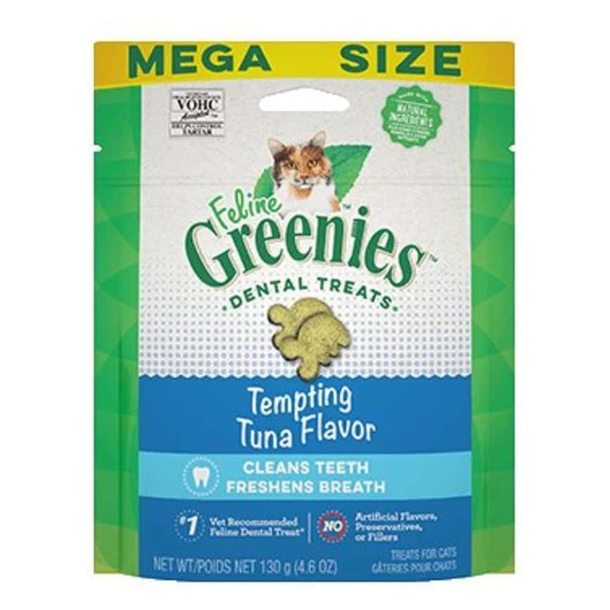 Greenies貓齒靈 貓零食 潔齒餅 Tempting Tuna Flavor 吞拿魚 4.6OZ (GR204) (圖片2)