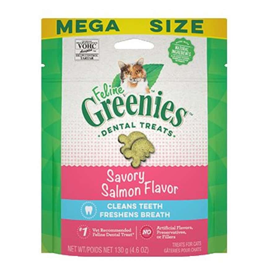Greenies貓齒靈 貓零食 潔齒餅 Savory Salmon Flavor 三文魚 4.6OZ (GR205) (圖片2)