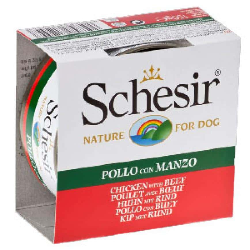Schesir 啫喱狗罐頭 雞肉及牛肉 150g (圖片2)
